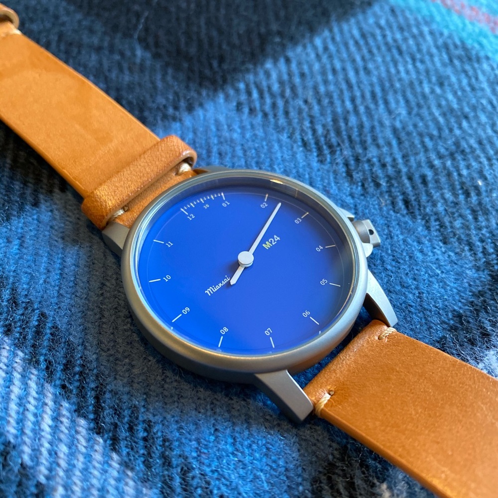 Miansai M24 Blue Face Brown Tan Leather NEW NO TAG